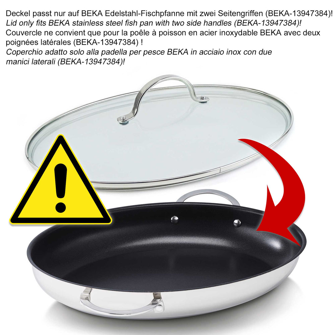 BEKA glass lid for BEKA fishpan (BEKA-13947384) 37.5 x 25 cm ovenproof up to 180°C