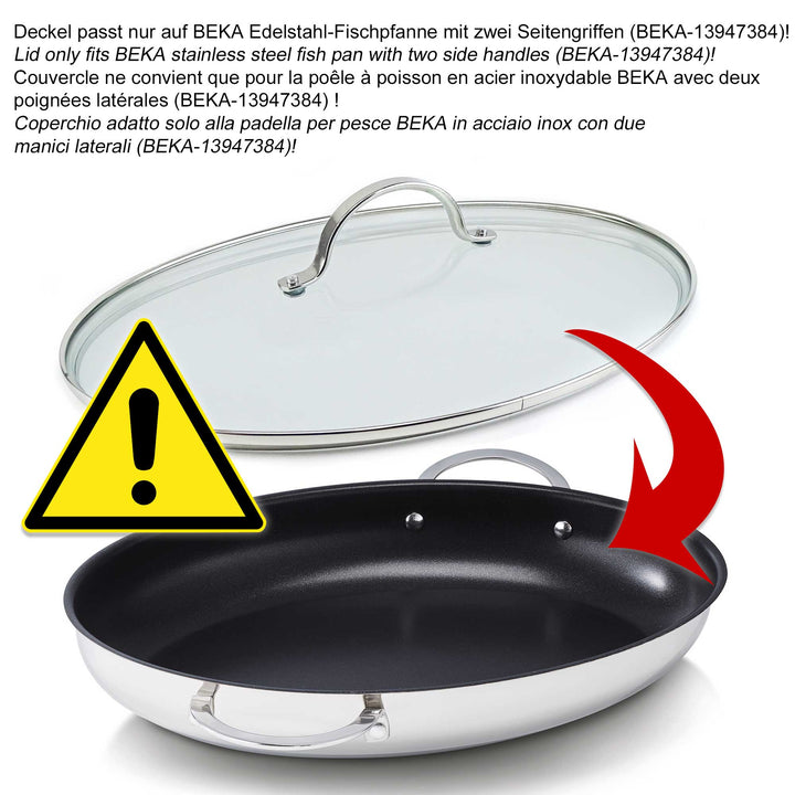 BEKA glass lid for BEKA fishpan (BEKA-13947384) 37.5 x 25 cm ovenproof up to 180°C