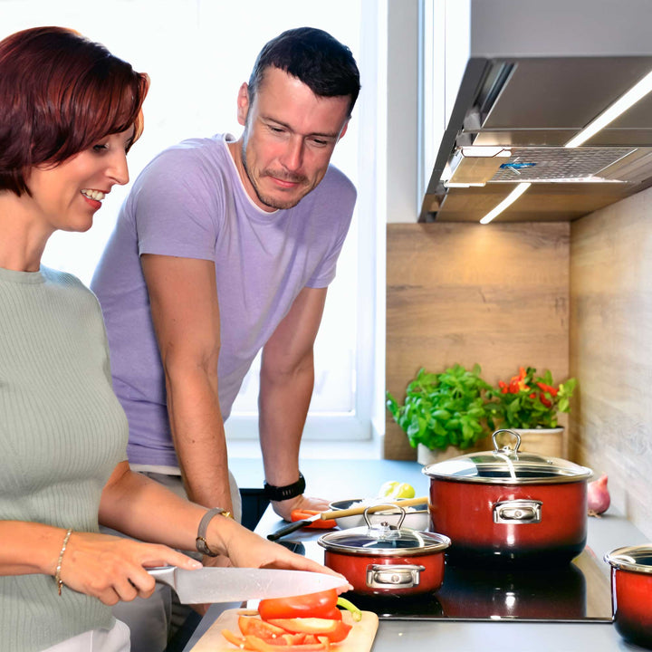 BELIS steel-enamel casserole PREMIUM 24 cm RED