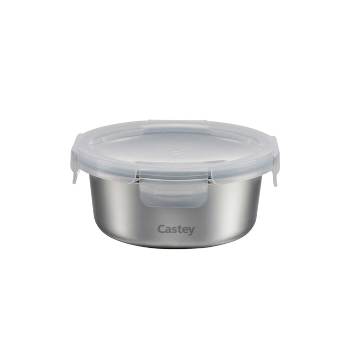 CASTEY food storage container stainless steel microwave-safe 0.65 l round