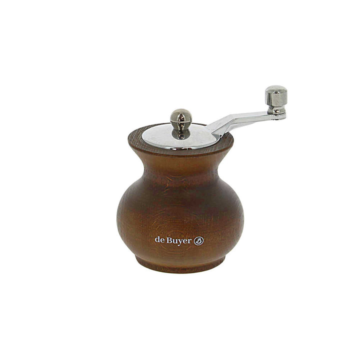 DE BUYER small pepper mill with crank BOOGIE dark wood