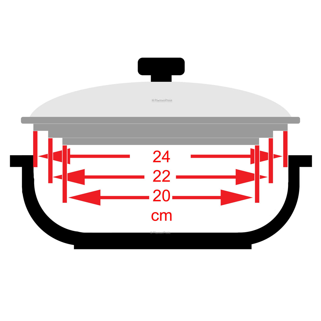 VITRINOR 3-in-1 Multi Coperchio in vetro per 3 misure 20, 22, 24 cm