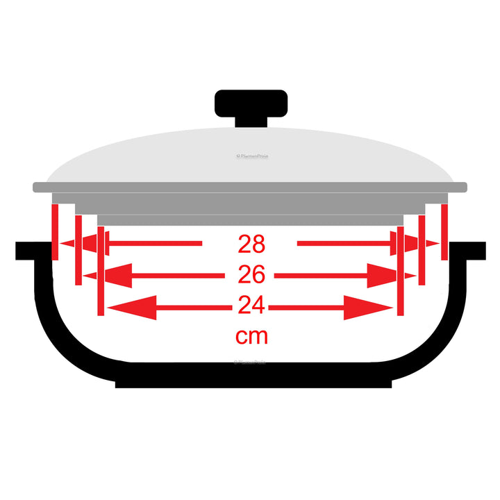 VITRINOR 3-in-1 Multi Coperchio in vetro per 3 misure 24, 26, 28 cm