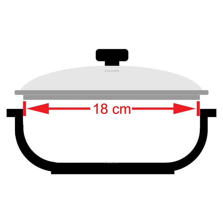 CASTEY Coperchio in vetro da 18 cm con anello in silicone resistente al calore fino a 220°C resistente al forno