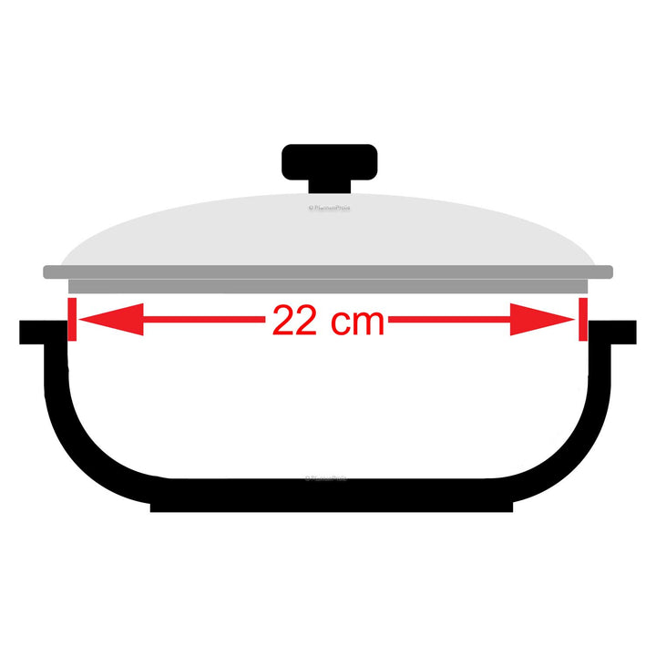 CASTEY couvercle en verre 22 cm avec anneau en silicone résistant à la chaleur jusqu'à 220°C résistant au four