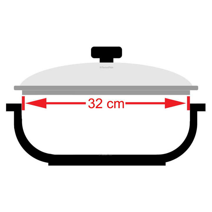 CASTEY ovenproof glass lid 32 cm with silicone rim