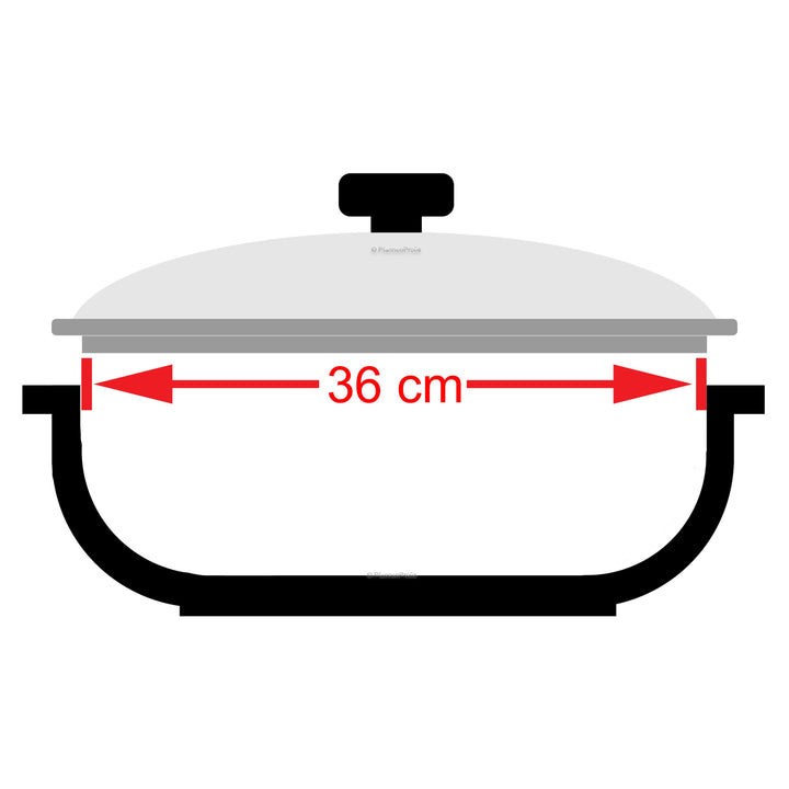 CASTEY couvercle en verre 36 cm avec anneau en silicone résistant à la chaleur jusqu'à 220°C résistant au four