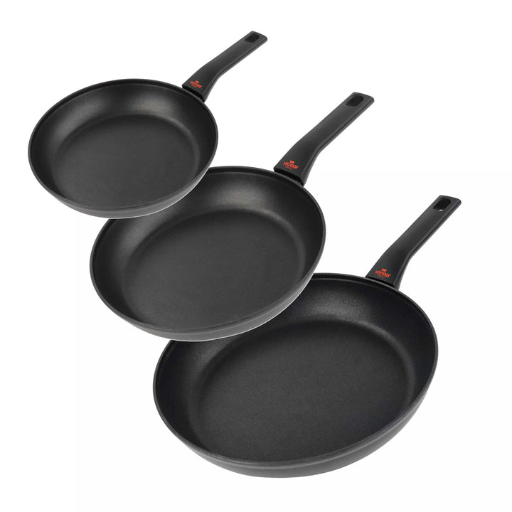 VITRINOR Set di 3 padelle CHEF COLLECTION da 20, 24, 28 cm in acciaio smaltato e antiaderente