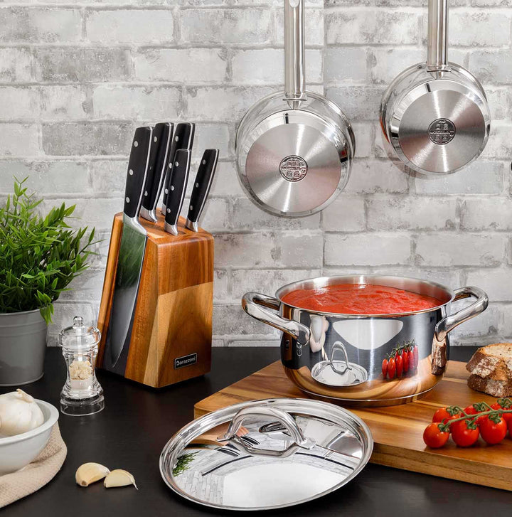 BARAZZONI faitout CHEF LINE inox 24 cm avec couvercle 4,7 L