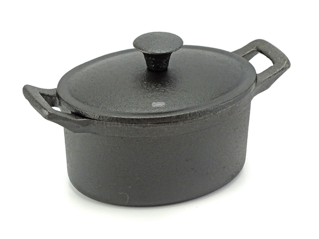 Black Cast Iron Casserole Dish Pre-Seasoned Ovenproof Pot