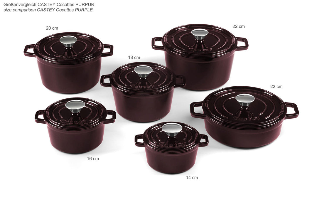 cocotte pot cast cm 14 Oven purple – small iron Dutch