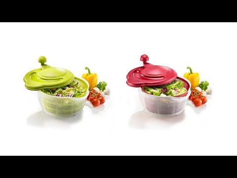salad spinner non-slip dishwasher-safe red –